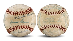 Pair of Vintage Team Signed Baseballs - 1959 Orioles and 1971 Braves